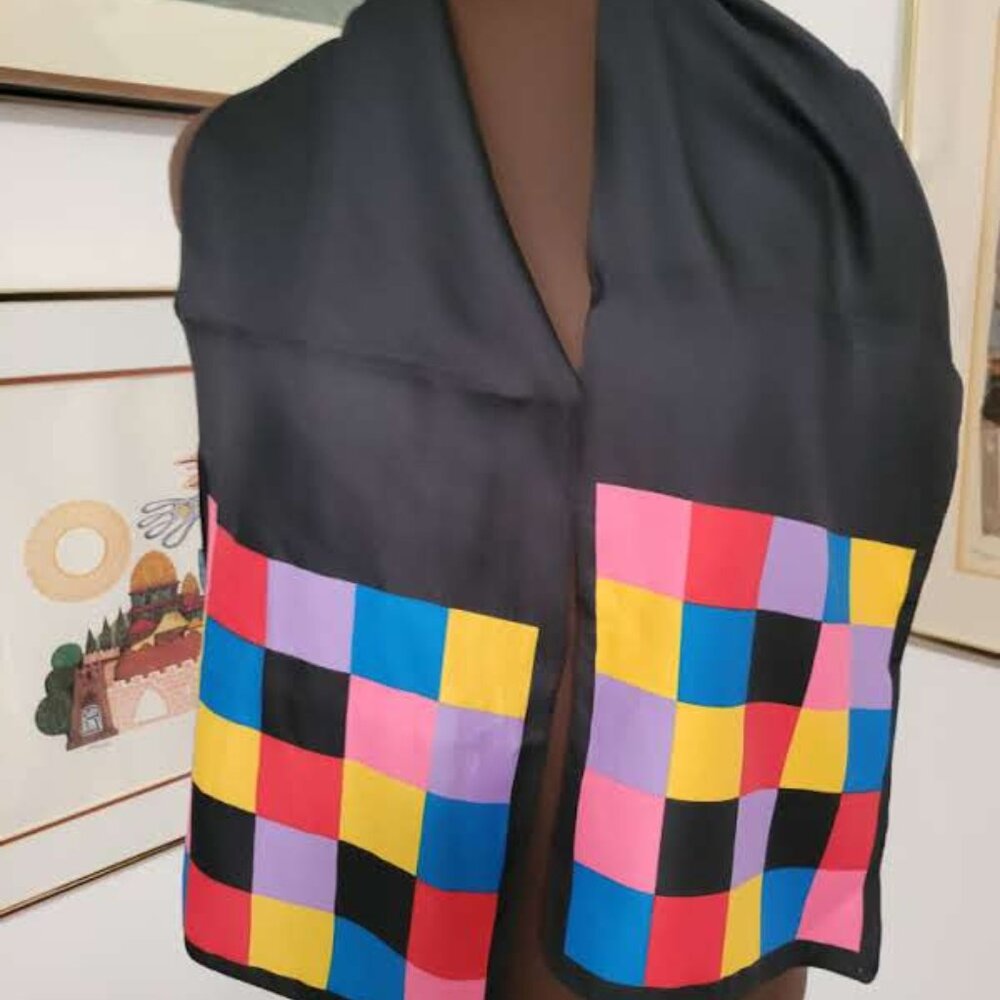 Vintage Rectangular 80's Scarf - image 2